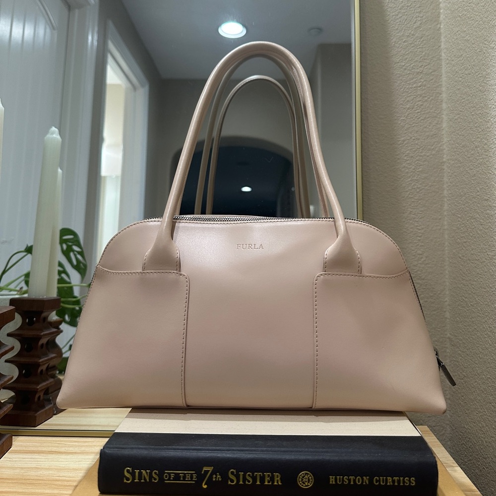 Furla Baguette Purse in pale pink